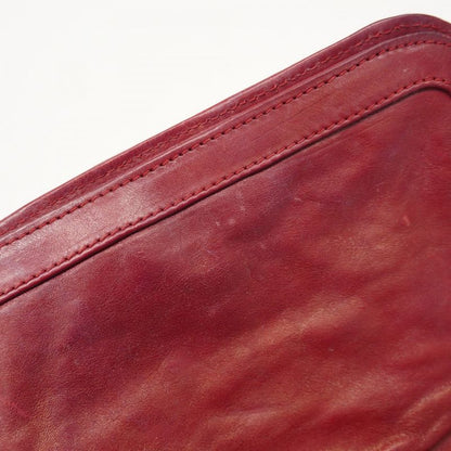 Chanel Shoulder Bag Leather Bordeaux Silver Hardware Women