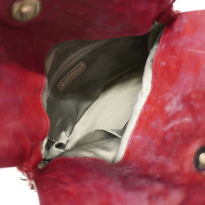 Chanel Shoulder Bag Leather Bordeaux Silver Hardware Women