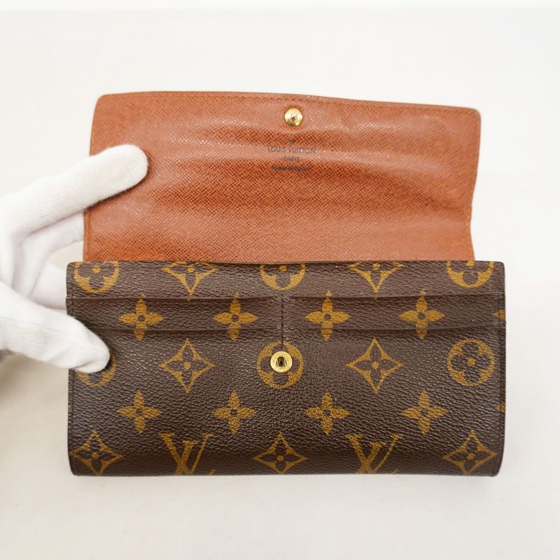 Louis Vuitton Long Wallet Monogram Portefeuille Sarah M61734 Brown Ladies