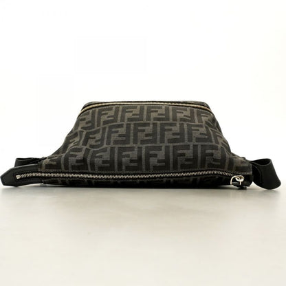 Fendi Body Bag Zucca Nylon Canvas Black Silver Hardware Women