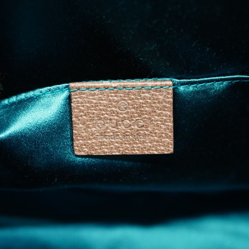 Gucci Shoulder Bag Ophidia 499621 PVC Brown Gold Hardware Women