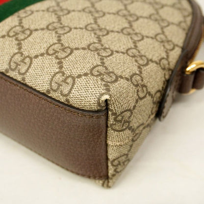 Gucci Shoulder Bag Ophidia 499621 PVC Brown Gold Hardware Women
