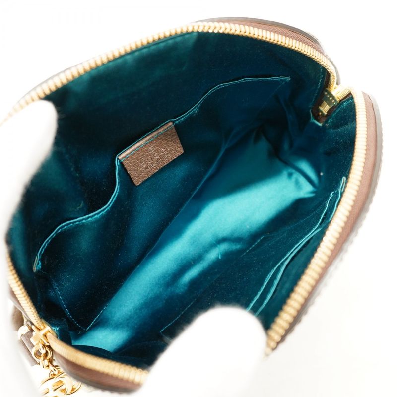 Gucci Shoulder Bag Ophidia 499621 PVC Brown Gold Hardware Women