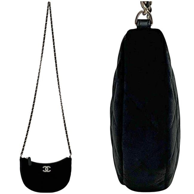 Chanel Shoulder Bag Half Moon Chain Bag Black 2024