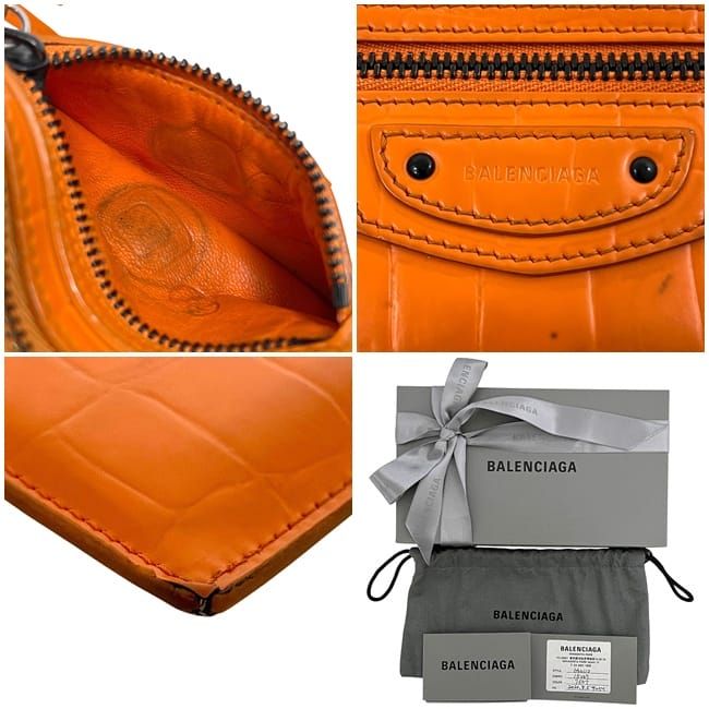 Balenciaga Coin Case Neoclassic Orange 640110 Coin Purse