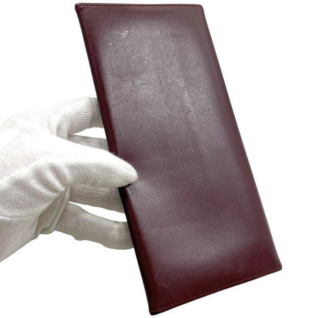 Cartier Folding Long Wallet Bordeaux Must Wallet Excellent Condition Preowned