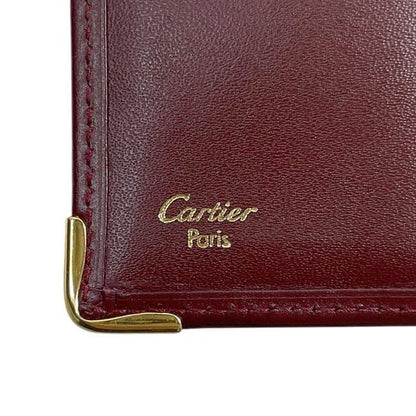 Cartier Folding Long Wallet Bordeaux Must Wallet Excellent Condition Preowned