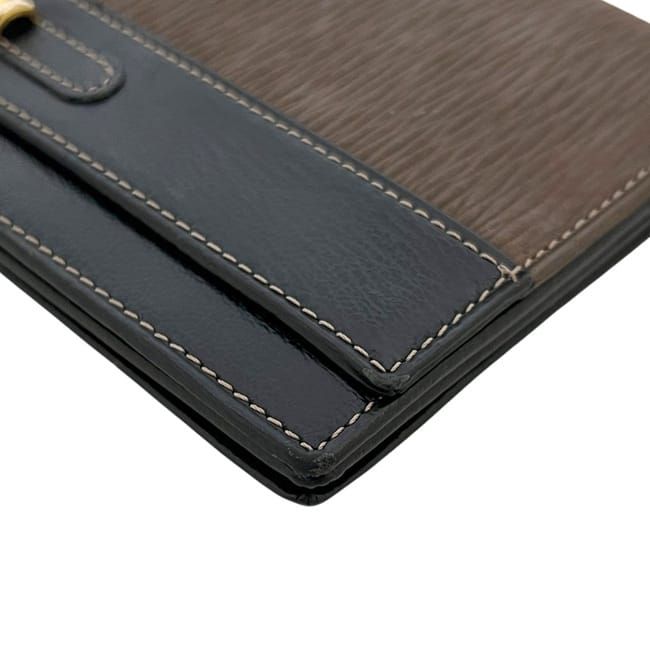 Loewe Fold Long Wallet Brown Black Velazquez Wallet Leather Preowned