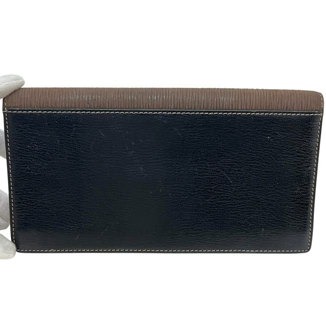Loewe Fold Long Wallet Brown Black Velazquez Wallet Leather Preowned