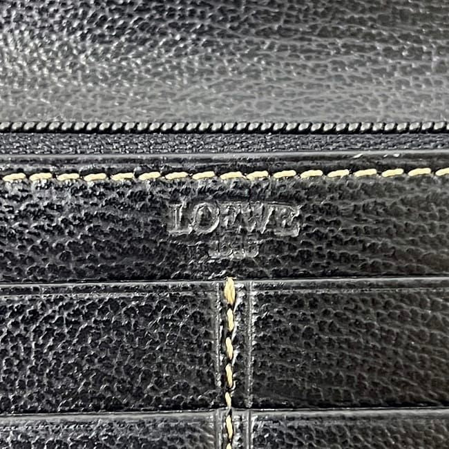 Loewe Fold Long Wallet Brown Black Velazquez Wallet Leather Preowned