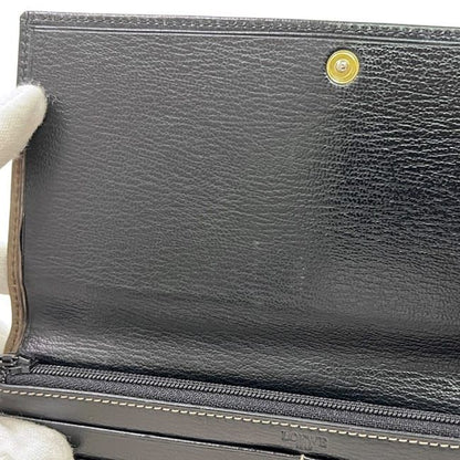 Loewe Fold Long Wallet Brown Black Velazquez Wallet Leather Preowned