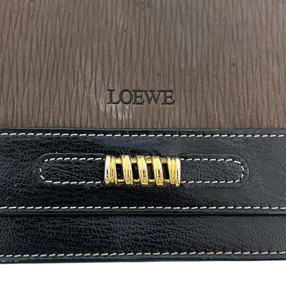 Loewe Fold Long Wallet Brown Black Velazquez Wallet Leather Preowned