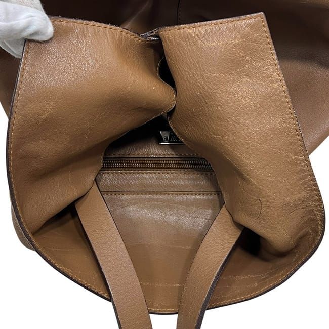 Loewe Shoulder Bag Brown Light Leather Preowned L20 Loewe