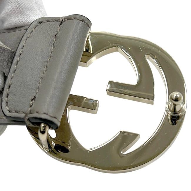 Gucci Belt Grey Interlocking 546386 Ap00g 85