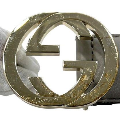 Gucci Belt Grey Interlocking 546386 Ap00g 85