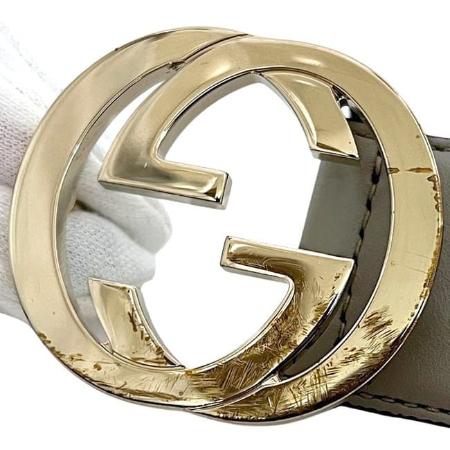 Gucci Belt Grey Interlocking 546386 Ap00g 85