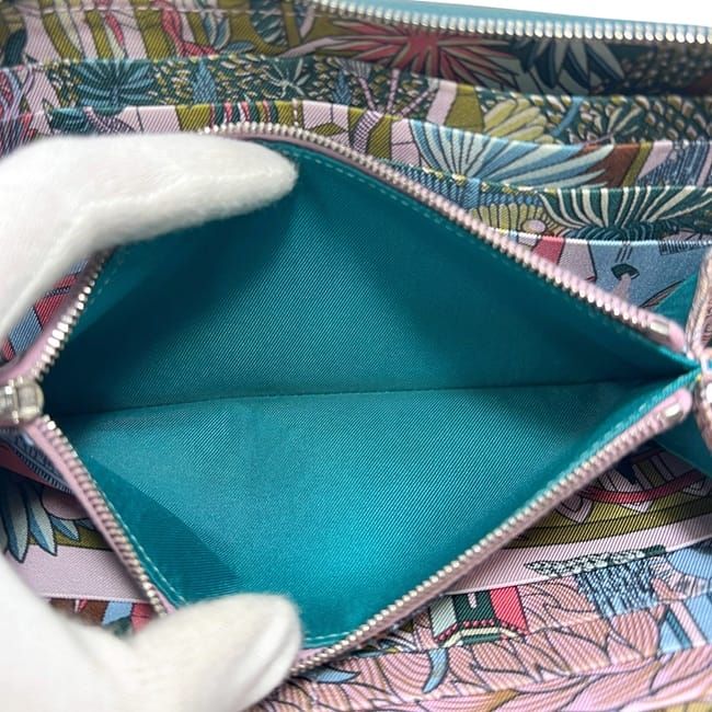 Hermes Round Zipper Long Wallet Azap Silk Quinn Green Wallet