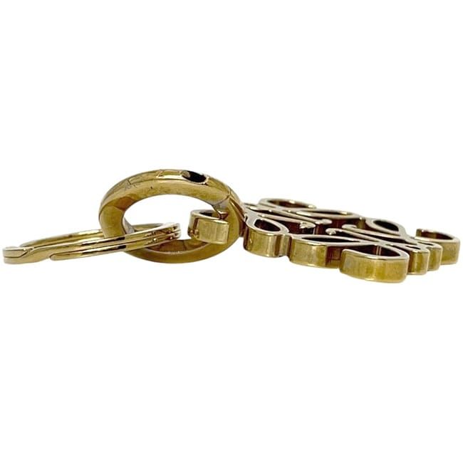 Loewe Key Ring Gold Anagram 111.29.203 Excellent Condition Logo