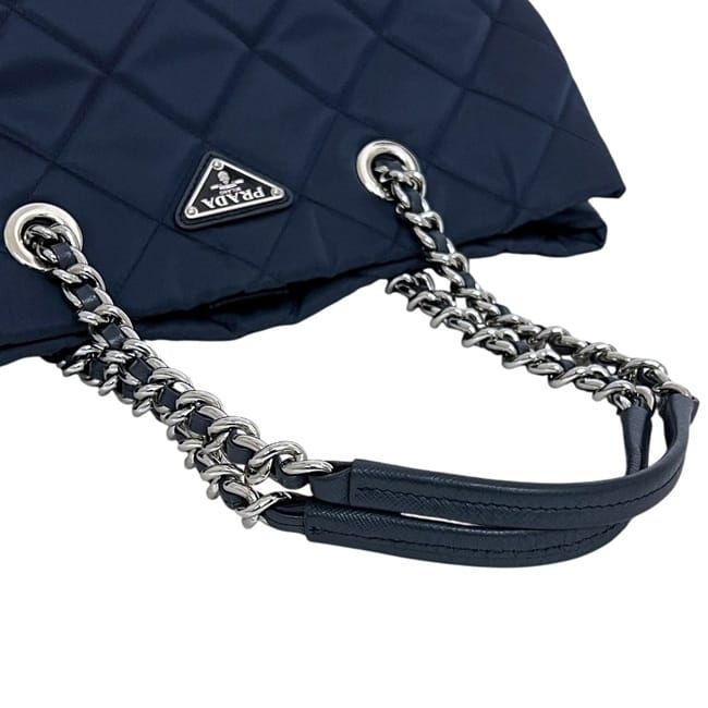 Prada 2 Way Bag Navy Tessuto 1bg740 Excellent Condition Tote Bag