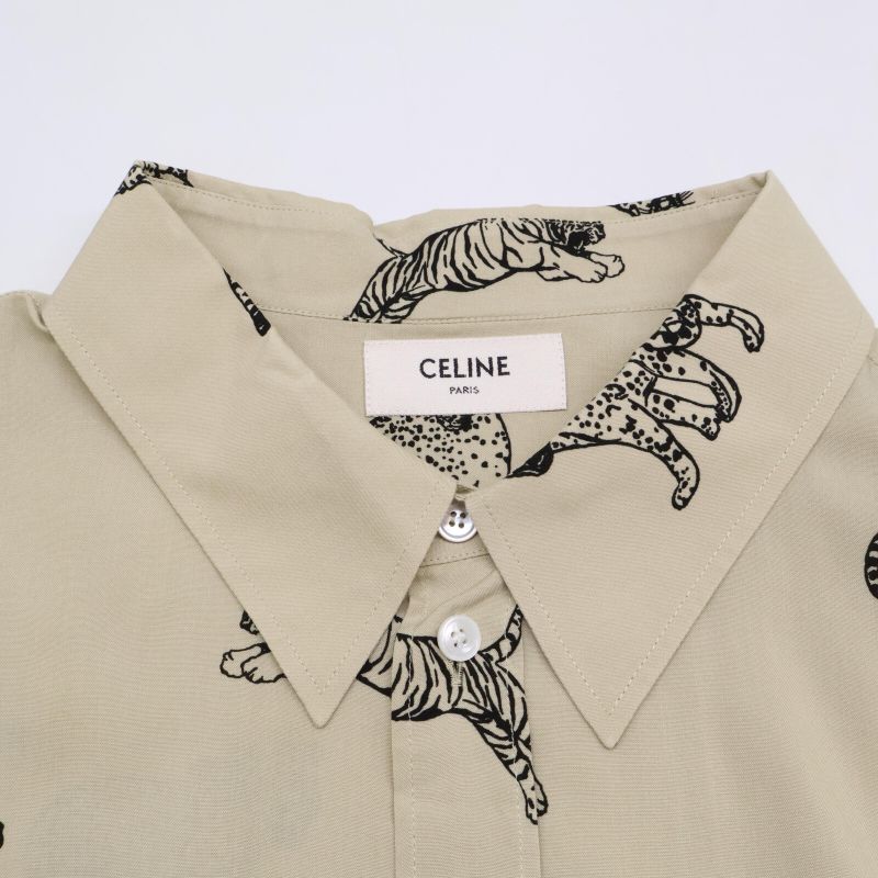 Celine2c708362q Fee-line Print Loose Tail Coat Short-slee