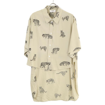 Celine2c708362q Fee-line Print Loose Tail Coat Short-slee