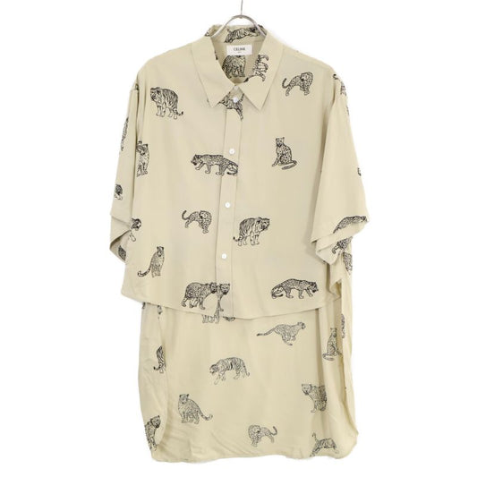 Celine2c708362q Fee-line Print Loose Tail Coat Short-slee