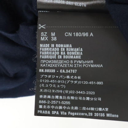 Prada Umj492 Navy Triangle Logo Crew Neck T-shirt M