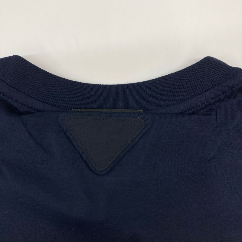 Prada Ujm492 Triangle Logo Navy Crew Neck T-shirt M
