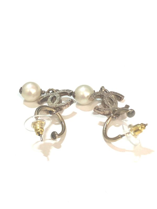Cahnel Chanel COCO Mark Faux Pearl Earrings: X3162