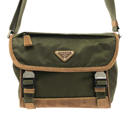 Prada - 2025ss - Re-nylon Nylon Suede Medium Shoulder Bag - Khaki Brown - Men's