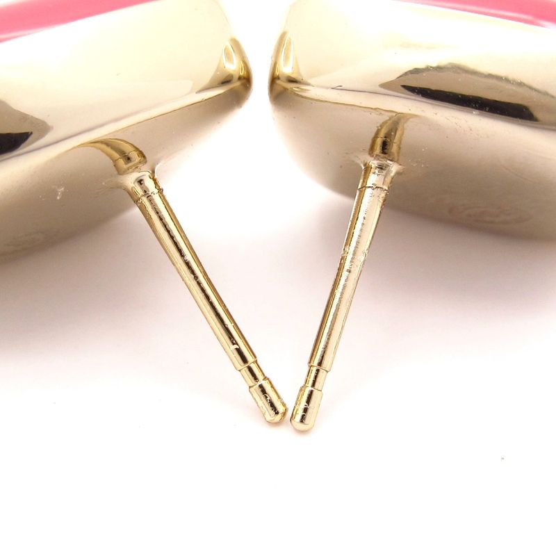 Chanel Earrings Coco Mark Gold And Pink