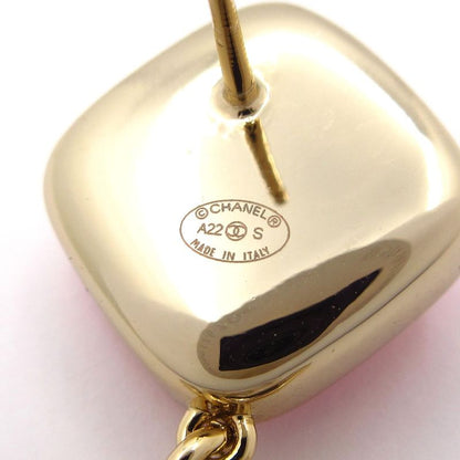 Chanel Earrings Coco Mark Gold And Pink