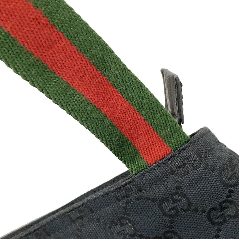 Gucci Shoulder Bag GG Pattern Sherry (web) 146309 Black Green And Red Leather