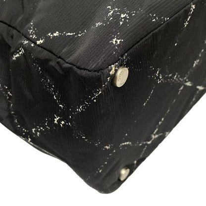 Chanel Tote Bag Old Travel Line A11833 Black And White Silver Hardware