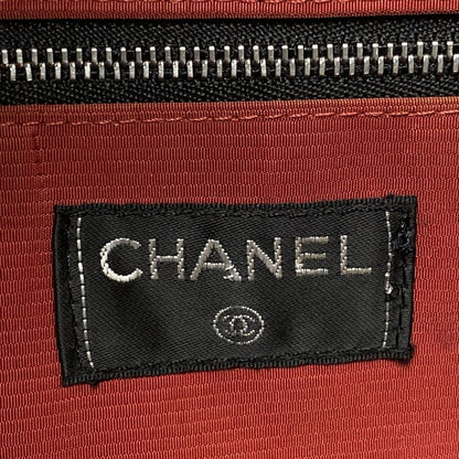 Chanel Tote Bag Old Travel Line A11833 Black And White Silver Hardware