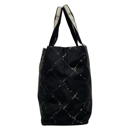 Chanel Tote Bag Old Travel Line A11833 Black And White Silver Hardware