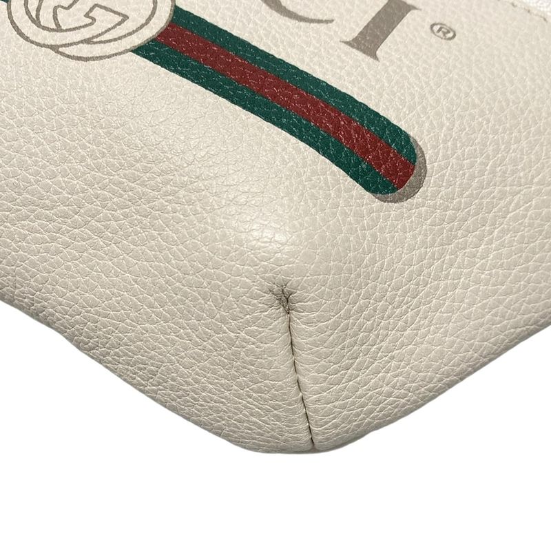 Gucci Waist Pouch Print Small Belt Bag 527792 White Leather