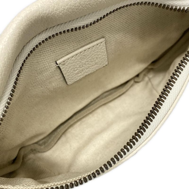 Gucci Waist Pouch Print Small Belt Bag 527792 White Leather