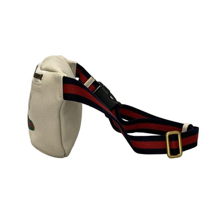 Gucci Waist Pouch Print Small Belt Bag 527792 White Leather