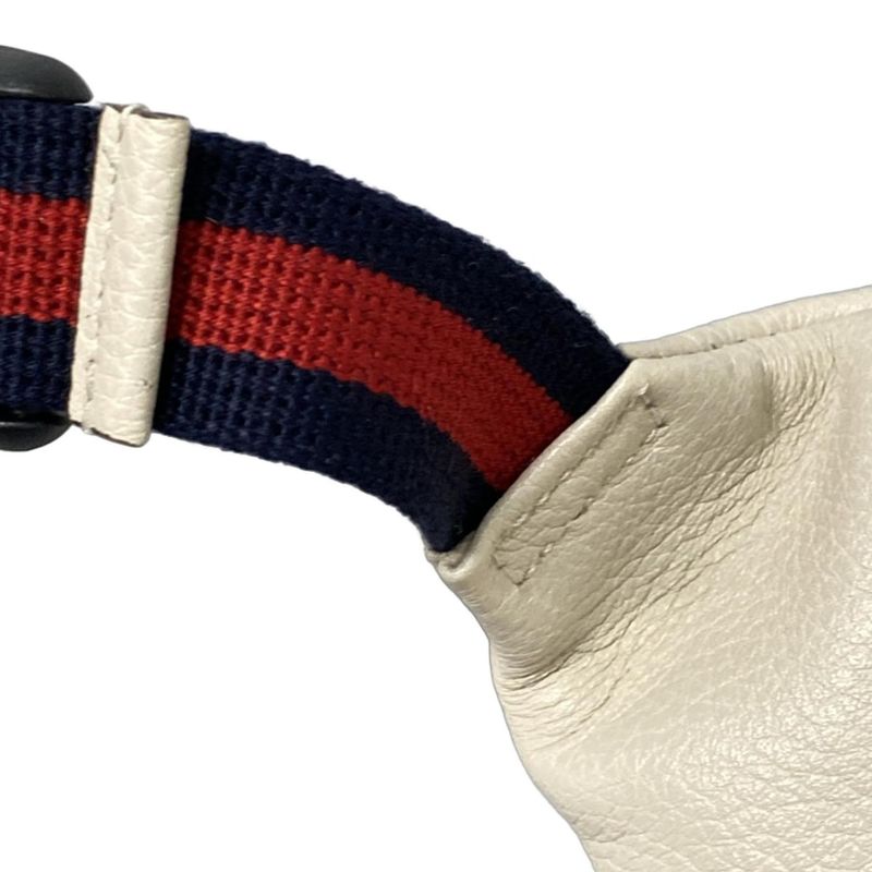 Gucci Waist Pouch Print Small Belt Bag 527792 White Leather