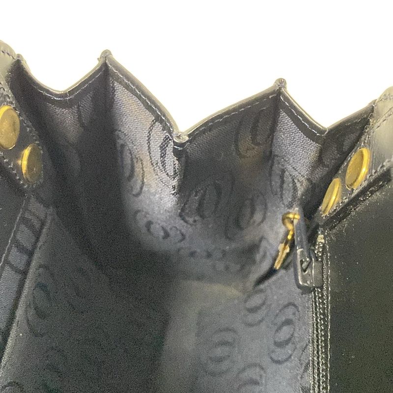 Cartier Handbag Sapphire Line Black Leather
