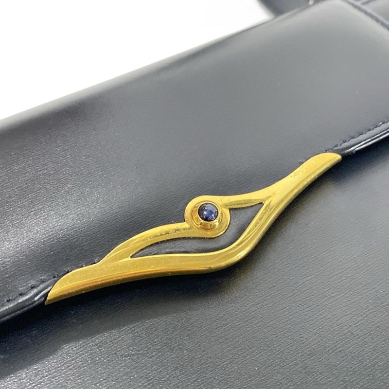 Cartier Handbag Sapphire Line Black Leather