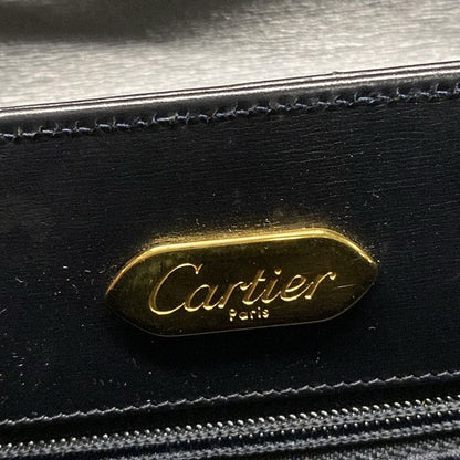 Cartier Handbag Sapphire Line Black Leather