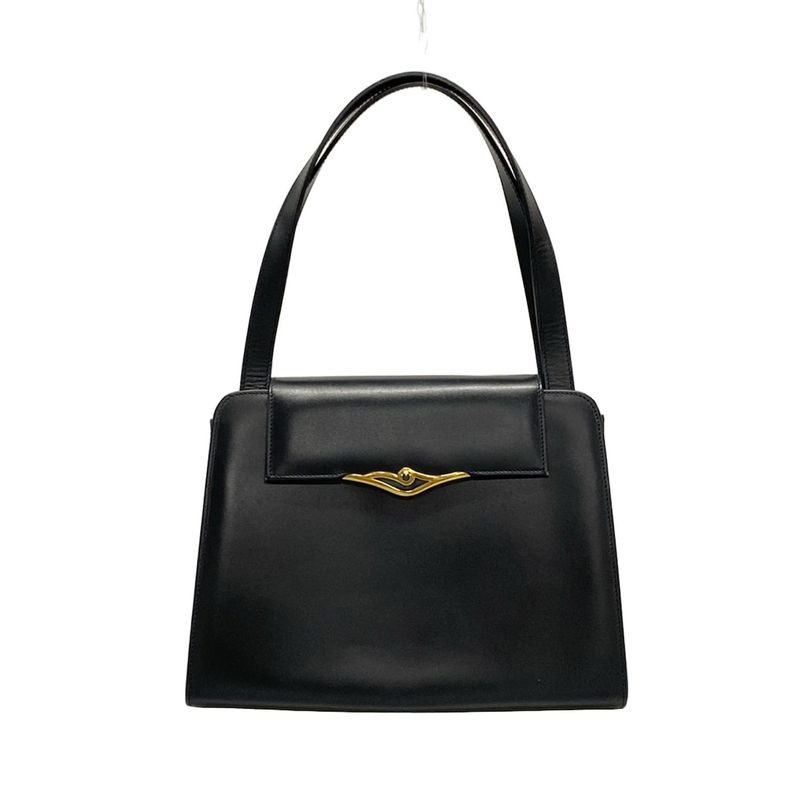 Cartier Handbag Sapphire Line Black Leather
