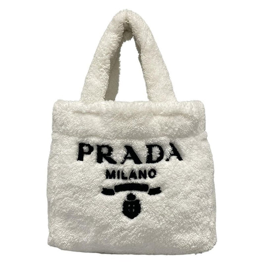 Prada Tote Bag Terry Mini Tote Bag 1bg447 White And Black