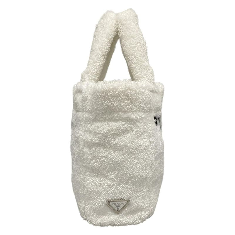 Prada Tote Bag Terry Mini Tote Bag 1bg447 White And Black