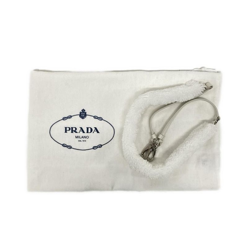 Prada Tote Bag Terry Mini Tote Bag 1bg447 White And Black