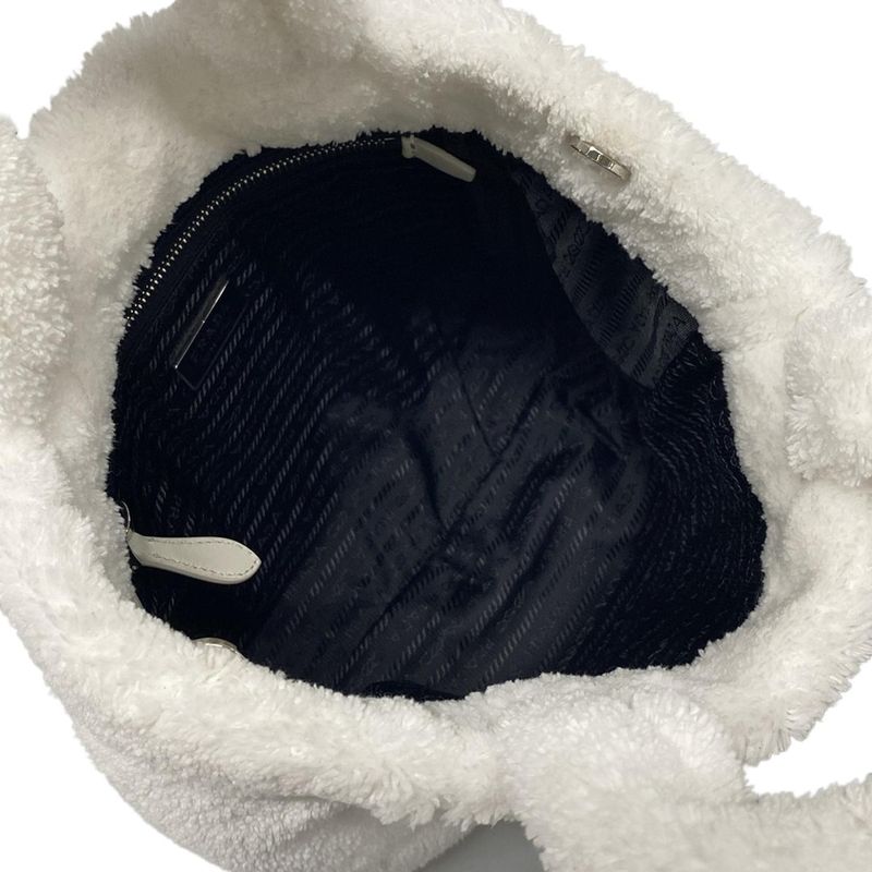 Prada Tote Bag Terry Mini Tote Bag 1bg447 White And Black