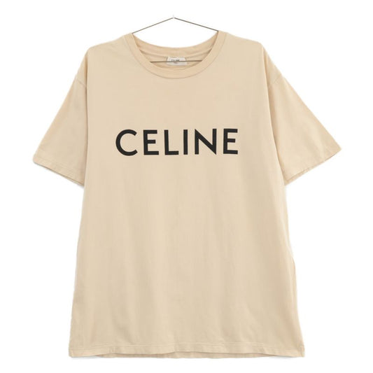 Celine Beige 2x681671q Cotton Logo Short Sleeve T-shirt XS