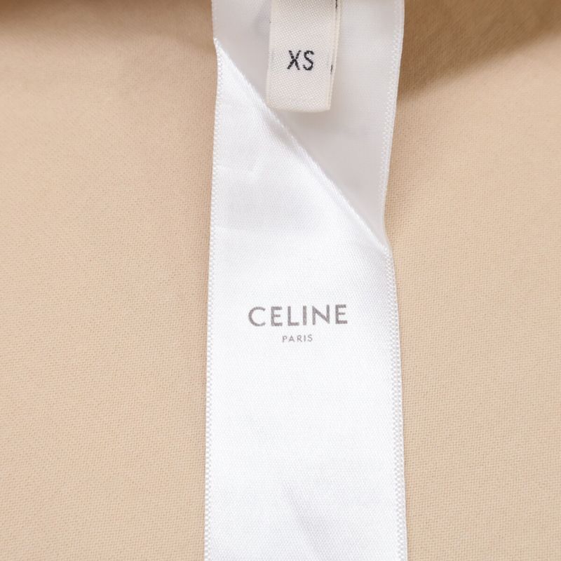 Celine Beige 2x681671q Cotton Logo Short Sleeve T-shirt XS